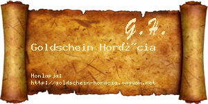 Goldschein Horácia névjegykártya